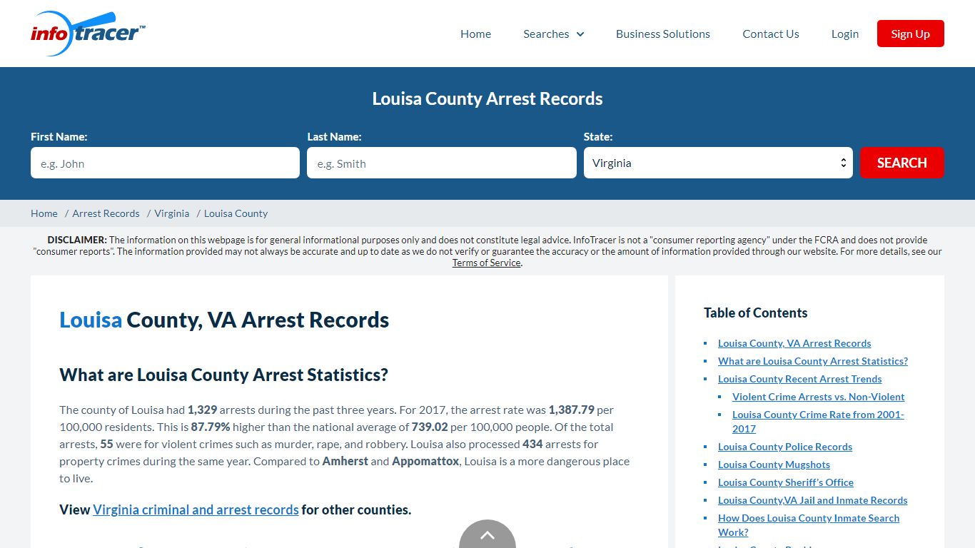 Louisa County, VA Arrests, Mugshots & Jail Records - InfoTracer